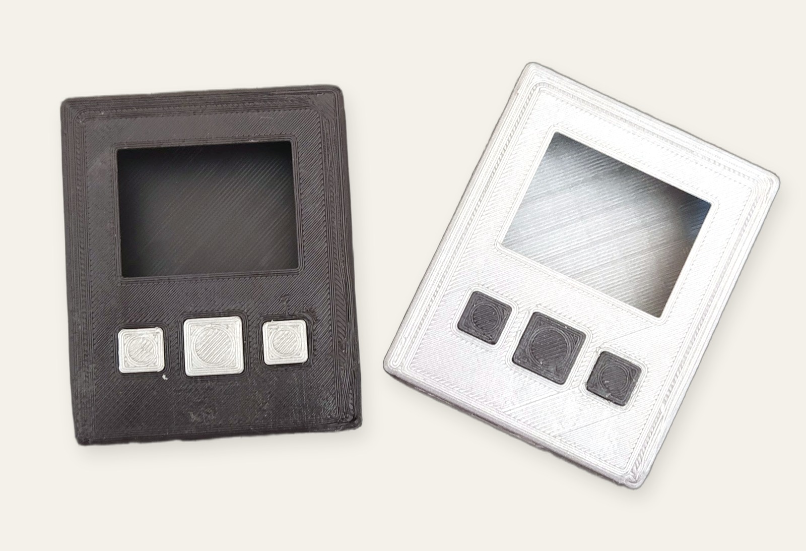 Two enclosure color options, side by side