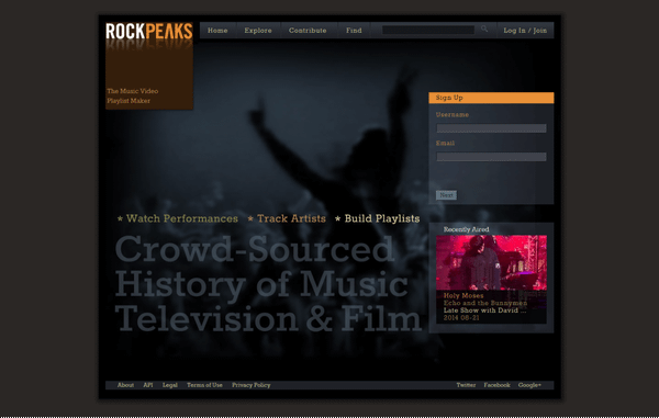 Rock Peaks: Music Video Archive Platform